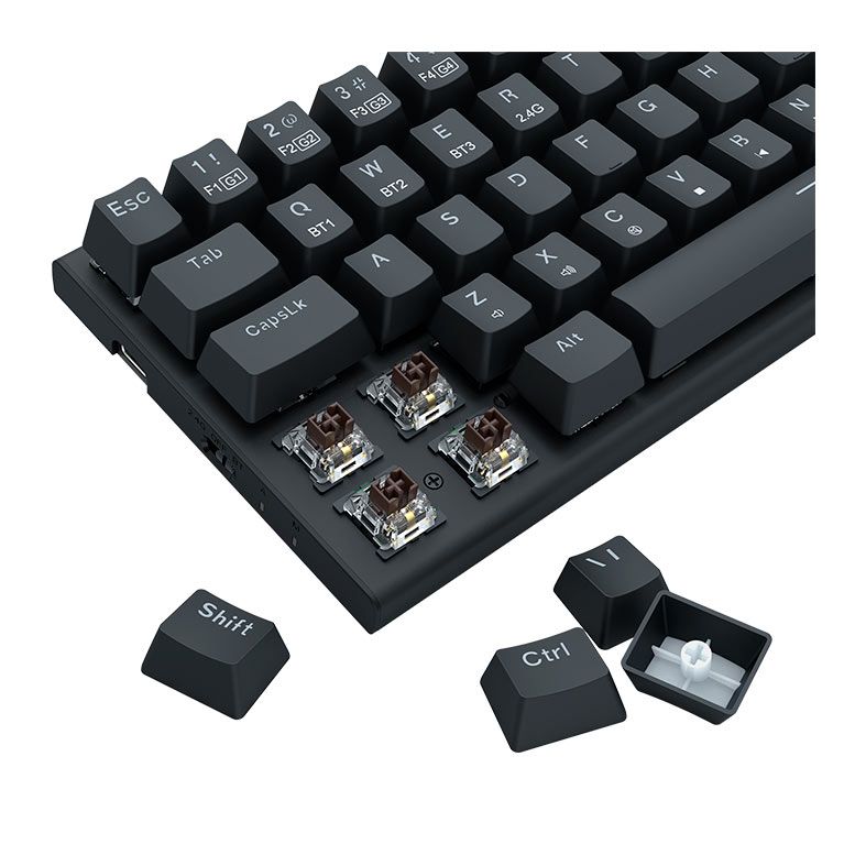 Teclado Mecanico Gamer Redragon Ryze Pro, RGB, Wireless, Switch Brown, K633RGB-PRO-PT-BROWN
