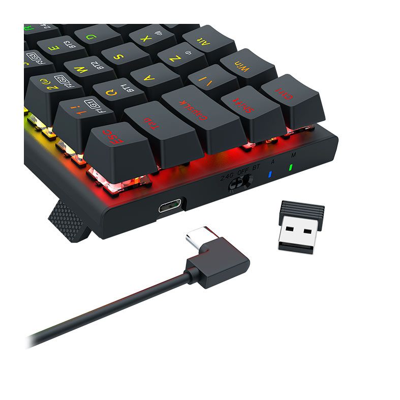 Teclado Mecanico Gamer Redragon Ryze Pro, RGB, Wireless, Switch Brown, K633RGB-PRO-PT-BROWN