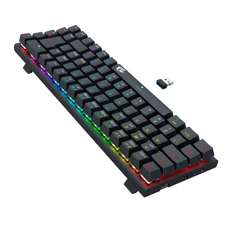 Teclado Mecanico Gamer Redragon Ryze Pro, RGB, Wireless, Switch Brown, K633RGB-PRO-PT-BROWN