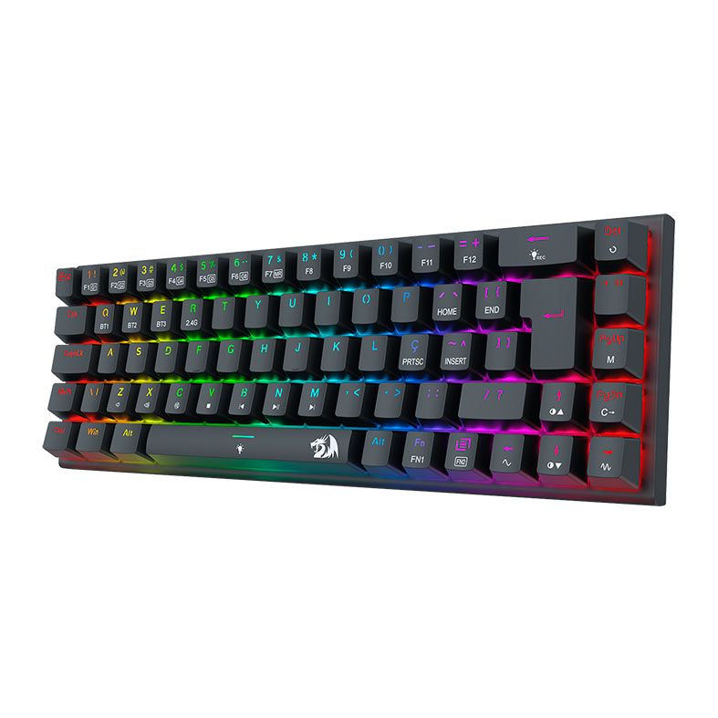 Teclado Mecanico Gamer Redragon Ryze Pro, RGB, Wireless, Switch Brown, K633RGB-PRO-PT-BROWN