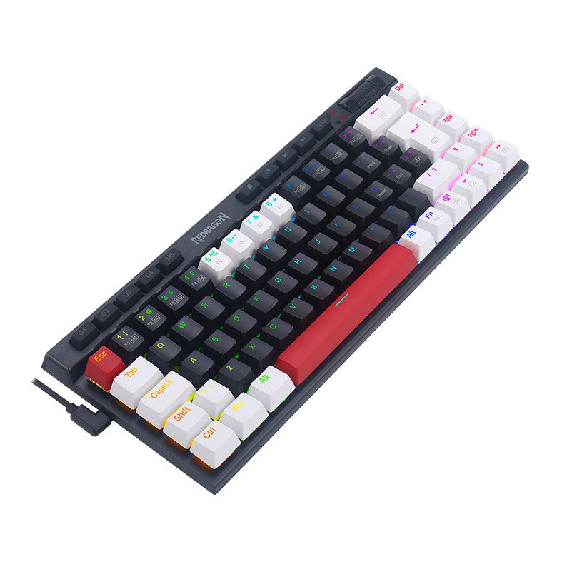 Teclado Mecanico Gamer Redragon Magic Wand Spades, RGB, Switch Brown, Preto e Branco, K635BWR-RGB-PT-BROWN