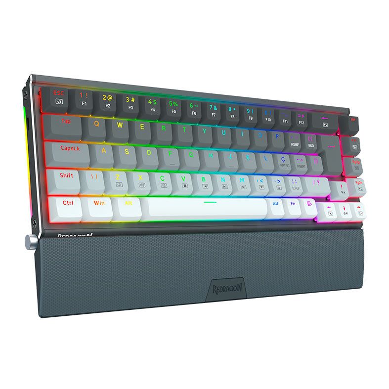 Teclado Mecanico Gamer Redragon Shaco, RGB, Switch Marrom, Cinza, K641G-GW-RGB-PT-BROWN