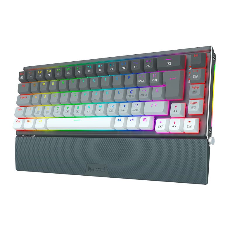 Teclado Mecanico Gamer Redragon Shaco, RGB, Switch Marrom, Cinza, K641G-GW-RGB-PT-BROWN
