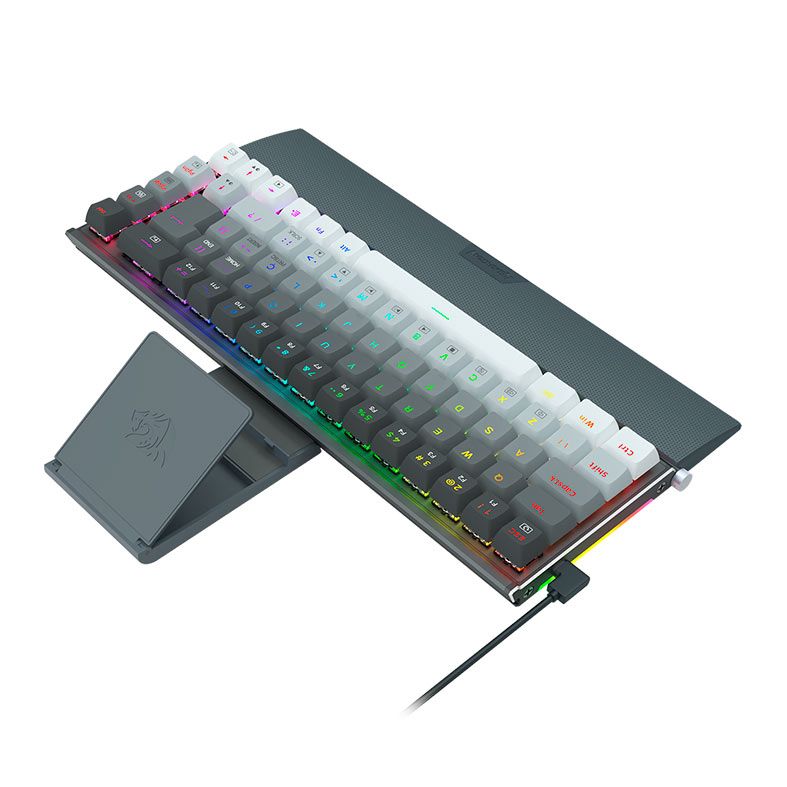 Teclado Mecanico Gamer Redragon Shaco, RGB, Switch Marrom, Cinza, K641G-GW-RGB-PT-BROWN