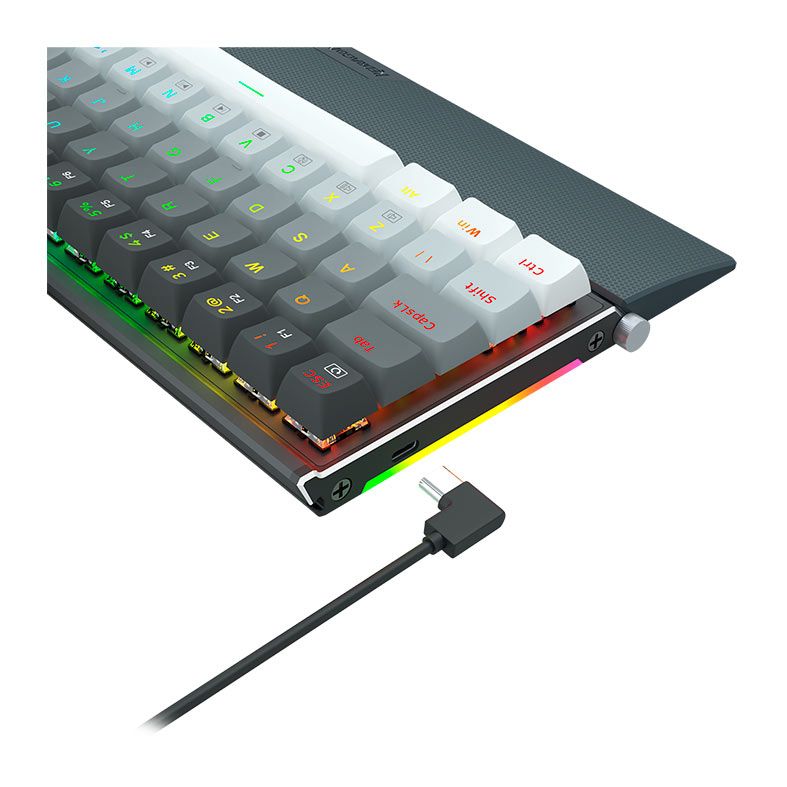 Teclado Mecanico Gamer Redragon Shaco, RGB, Switch Marrom, Cinza, K641G-GW-RGB-PT-BROWN