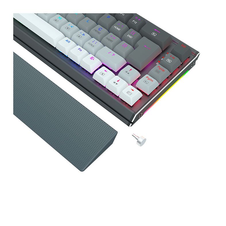 Teclado Mecanico Gamer Redragon Shaco, RGB, Switch Marrom, Cinza, K641G-GW-RGB-PT-BROWN