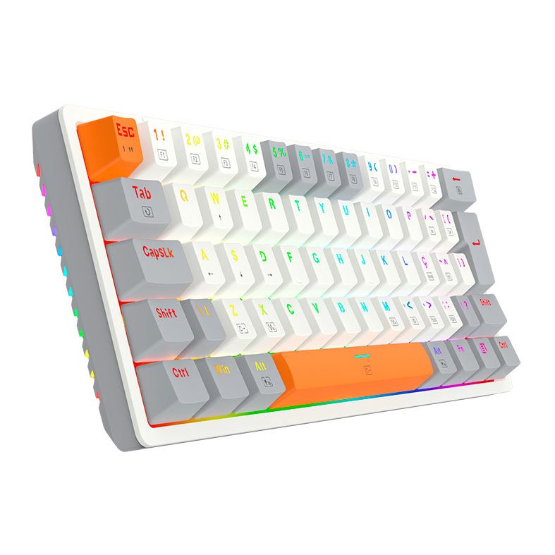 Teclado Mecanico Gamer Redragon Akali , RGB, Switch Brown, Branco, K642WGO-RGB-PT-BROWN