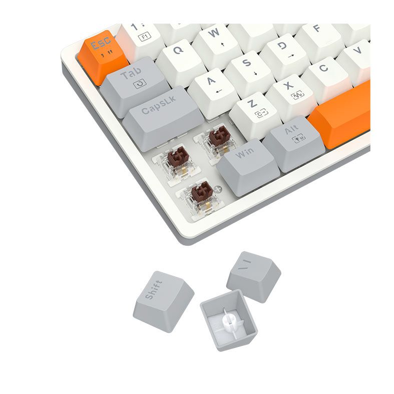 Teclado Mecanico Gamer Redragon Akali , RGB, Switch Brown, Branco, K642WGO-RGB-PT-BROWN