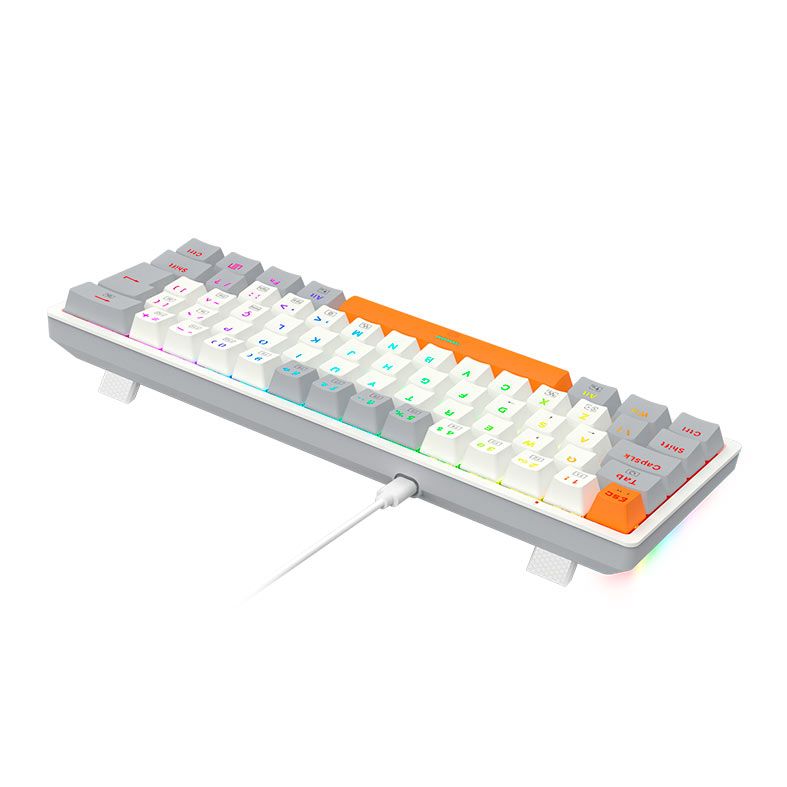 Teclado Mecanico Gamer Redragon Akali , RGB, Switch Brown, Branco, K642WGO-RGB-PT-BROWN