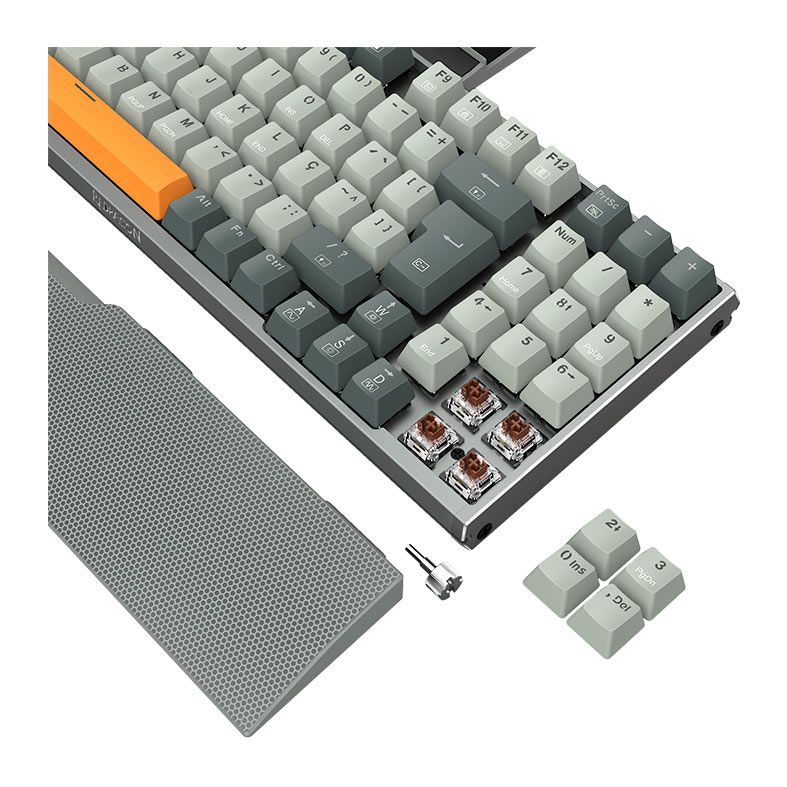 Teclado Mecanico Redragon OLAF, RGB, Switch Marrom, Preto e Cinza, K648GG-RGB-PT-BROWN