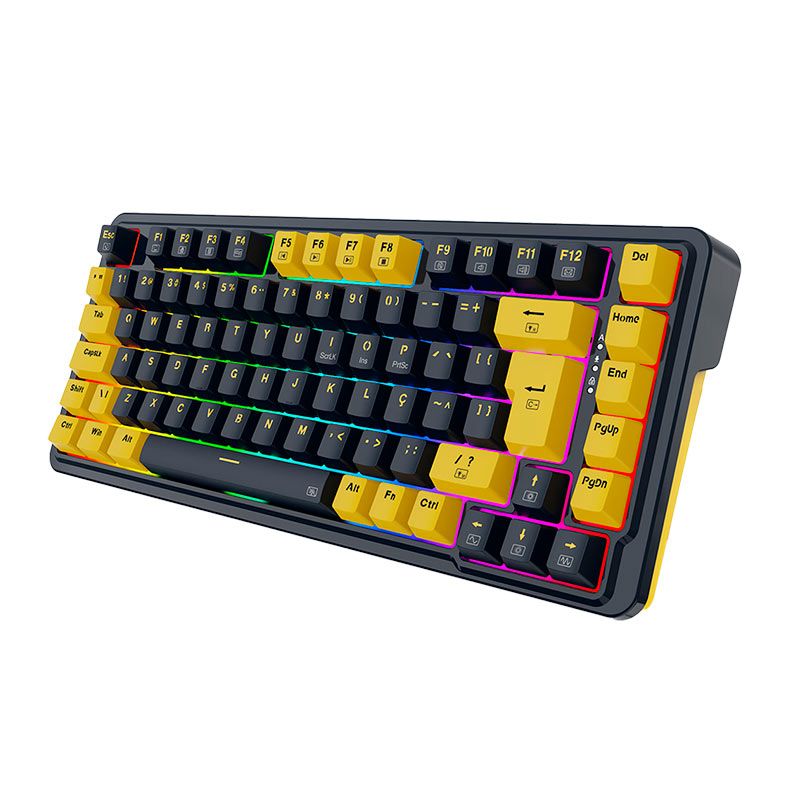 Teclado Mecanico Redragon ELF, RGB, Switch Melt Gold, Preto e Amarelo, K649PY-RGB-PT