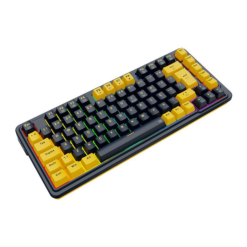 Teclado Mecanico Redragon ELF, RGB, Switch Melt Gold, Preto e Amarelo, K649PY-RGB-PT