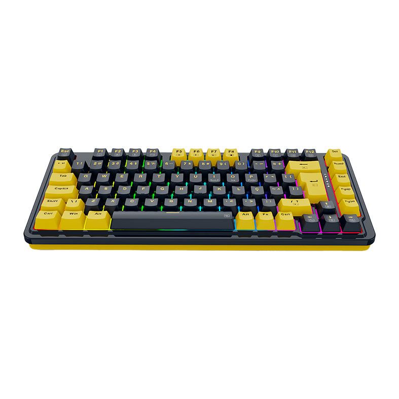 Teclado Mecanico Redragon ELF, RGB, Switch Melt Gold, Preto e Amarelo, K649PY-RGB-PT