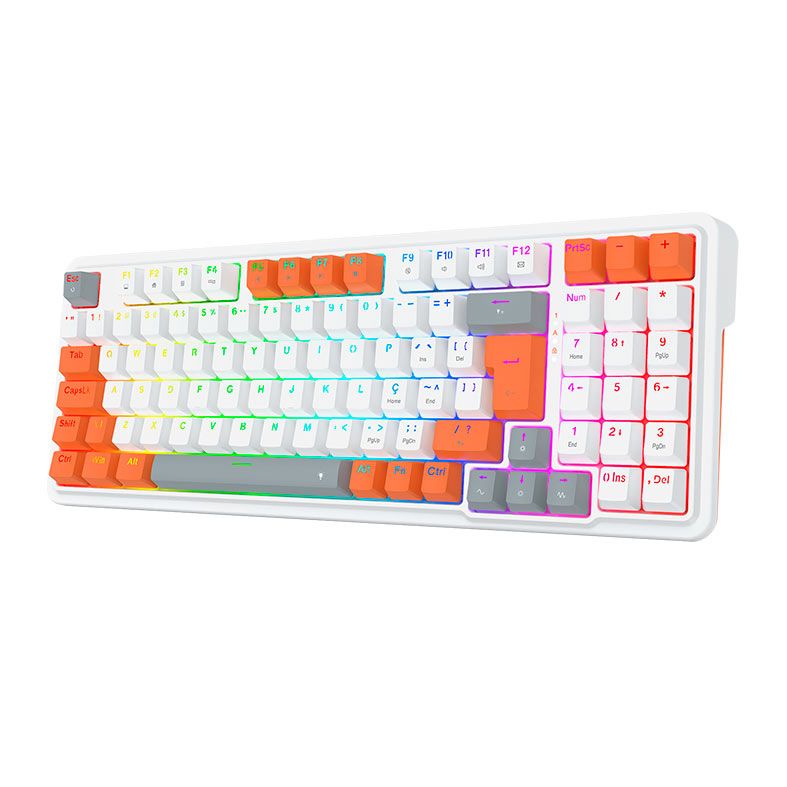 Teclado Mecanico Gamer Redragon Gloria, RGB, Switch Red, K664WOG-RGB-PT-RED