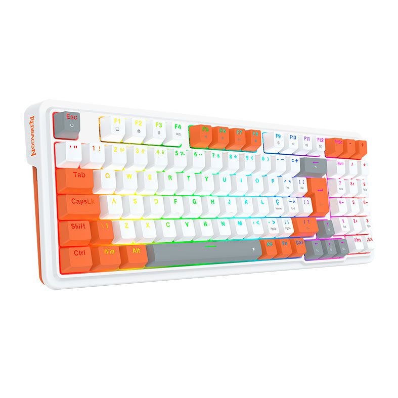 Teclado Mecanico Gamer Redragon Gloria, RGB, Switch Red, K664WOG-RGB-PT-RED