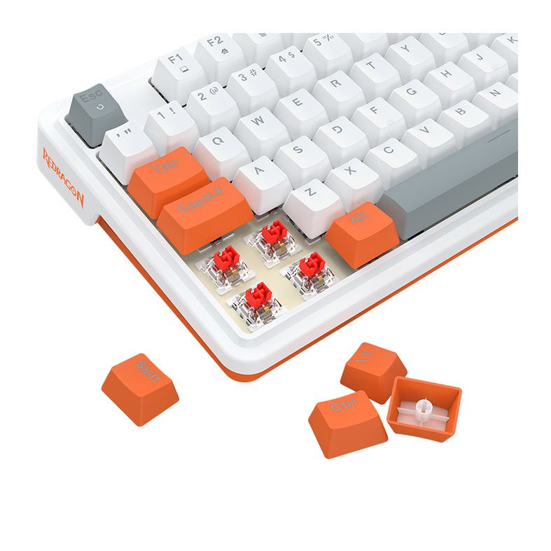 Teclado Mecanico Gamer Redragon Gloria, RGB, Switch Red, K664WOG-RGB-PT-RED