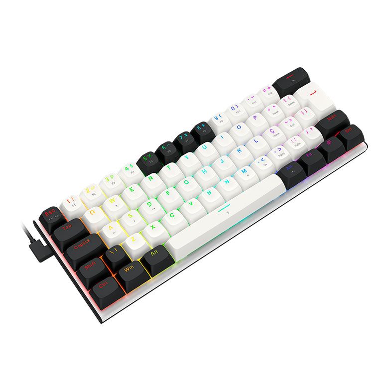 Teclado Magnetico Gamer Redragon Fidd, RGB, Switch Pink, Branco e Preto, K683BW-RGB-PT