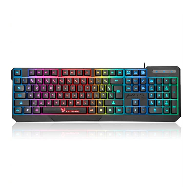 Teclado Gamer Motospeed K70L, Rainbow, Membrana, ABNT2, Preto, K70L