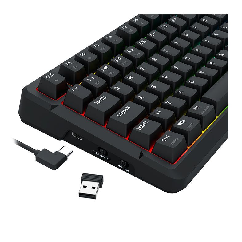 OPENBOX Teclado Mecanico Redragon Arlokks, RGB, ABNT2, Switch RPC Linear, Tri-Mode, Preto, K742B