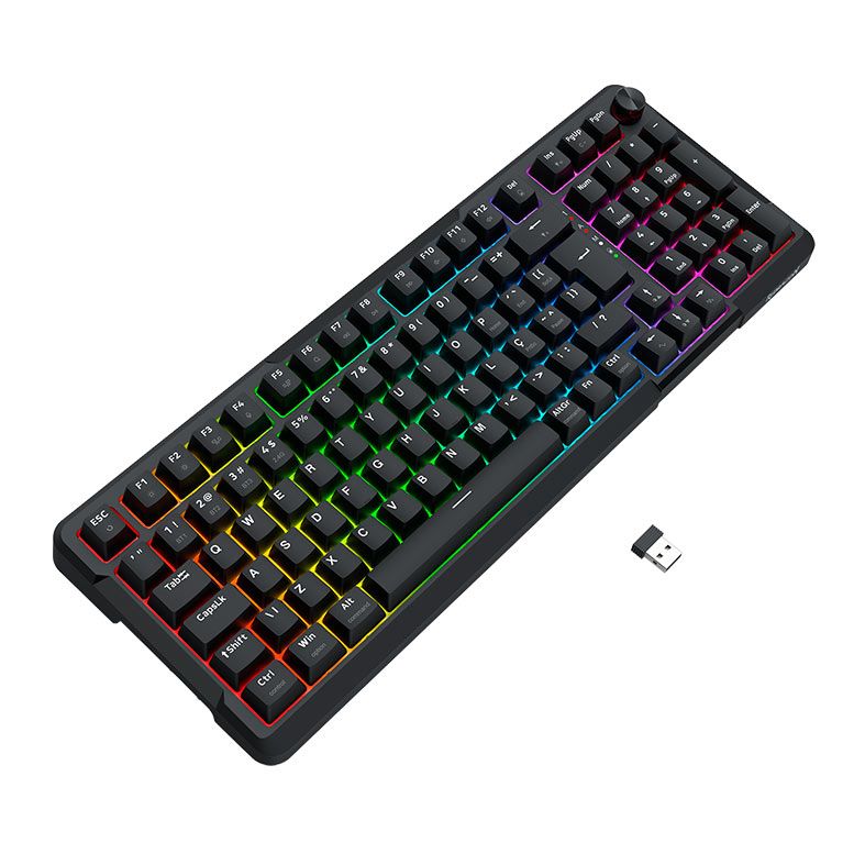 OPENBOX Teclado Mecanico Redragon Arlokks, RGB, ABNT2, Switch RPC Linear, Tri-Mode, Preto, K742B