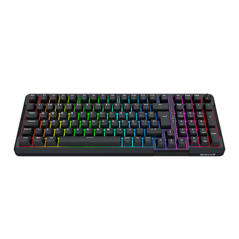 OPENBOX Teclado Mecanico Redragon Arlokks, RGB, ABNT2, Switch RPC Linear, Tri-Mode, Preto, K742B