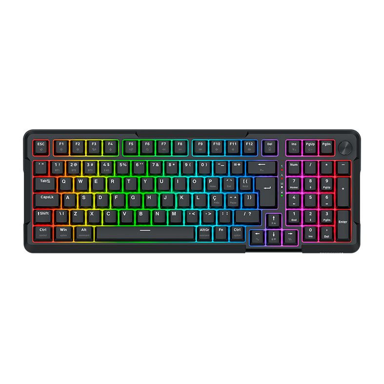 OPENBOX Teclado Mecanico Redragon Arlokks, RGB, ABNT2, Switch RPC Linear, Tri-Mode, Preto, K742B