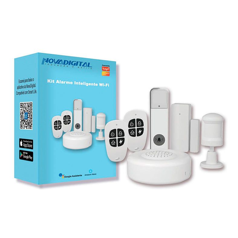 Kit Alarme Nova Digital KA-RF, WI-Fi, Branco, KA-RF