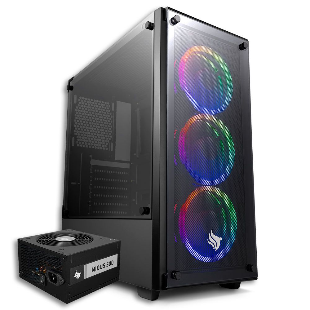 Pichau Kit Upgrade, Gabinete Gamer Pichau Kazan RGB + Fonte Pichau Nidus 500W PG-5001-BR-OEM
