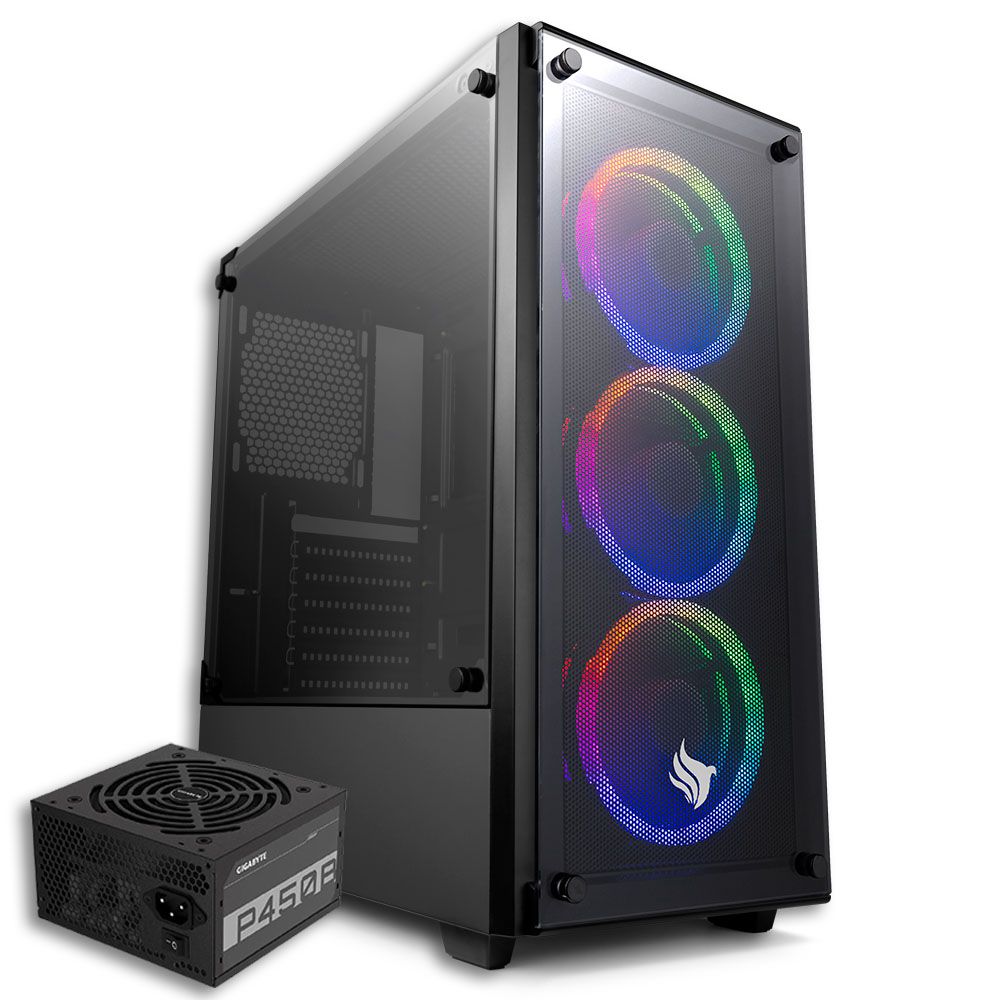 Pichau Kit Upgrade, Gabinete PIchau Kazan RGB + Fonte Gigabyte 450W