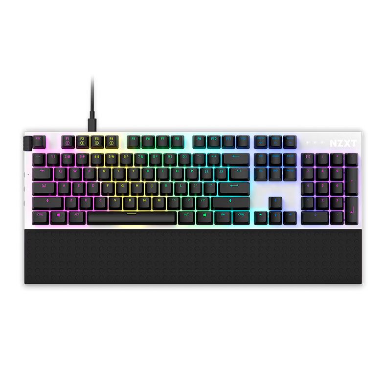Teclado Mecanico Gamer NZXT Function, RGB, Switch Vermelho, Branco, KB-1FSUS-WR