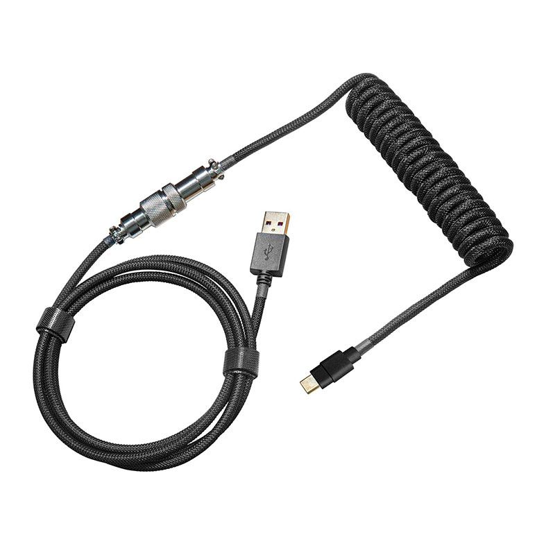 Cabo Para Teclado Cooler Master, Com Conector Aviator, USB-A Para USB-C, 1.5m, Shadow Black, KB-CBZ1