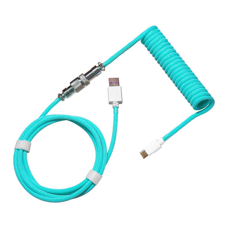 Cabo Para Teclado Cooler Master, Com Conector Aviator, USB-A Para USB-C, 1.5m, Pastel Cyan, KB-CCZ1