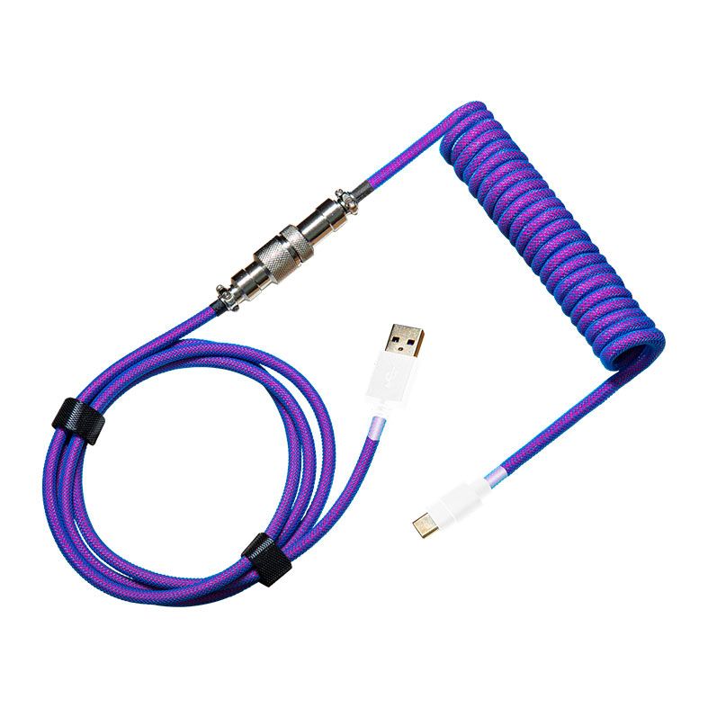 Cabo Para Teclado Cooler Master, Com Conector Aviator, USB-A Para USB-C, 1.5m, Thunderstorm Blue-Purple, KB-CLZ1