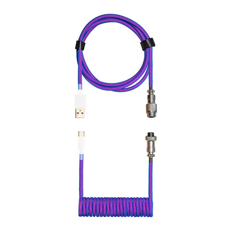 Cabo Para Teclado Cooler Master, Com Conector Aviator, USB-A Para USB-C, 1.5m, Thunderstorm Blue-Purple, KB-CLZ1