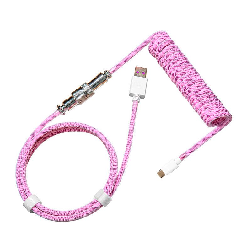 Cabo Para Teclado Cooler Master, Com Conector Aviator, USB-A Para USB-C, 1.5m, Candy Magenta, KB-CMZ1
