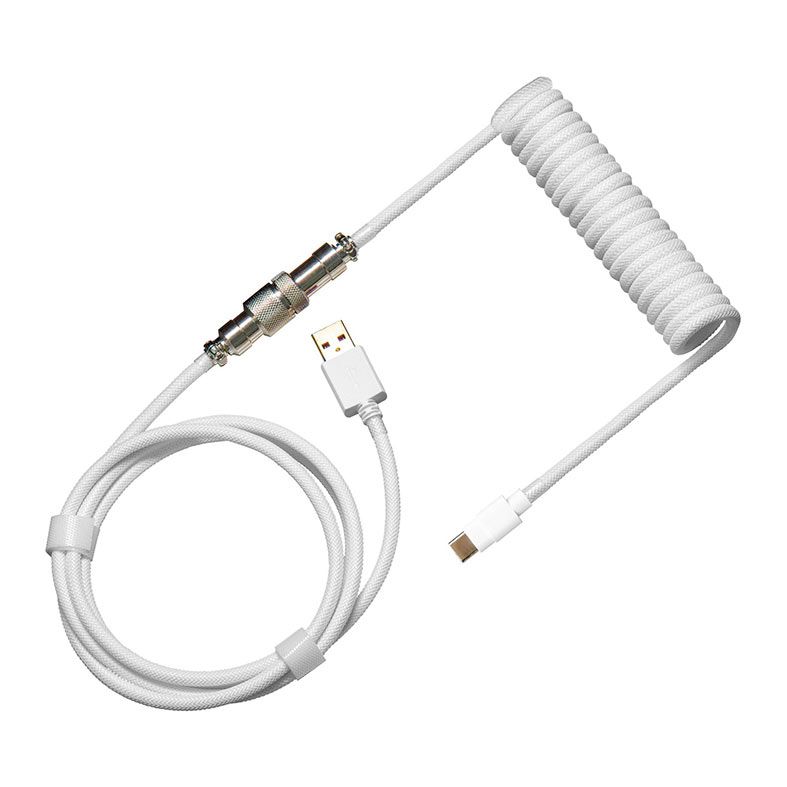 Cabo Para Teclado Cooler Master, Com Conector Aviator, USB-A Para USB-C, 1.5m, Snow White, KB-CWZ1