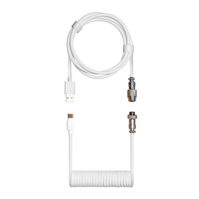 Cabo Para Teclado Cooler Master, Com Conector Aviator, USB-A Para USB-C, 1.5m, Snow White, KB-CWZ1