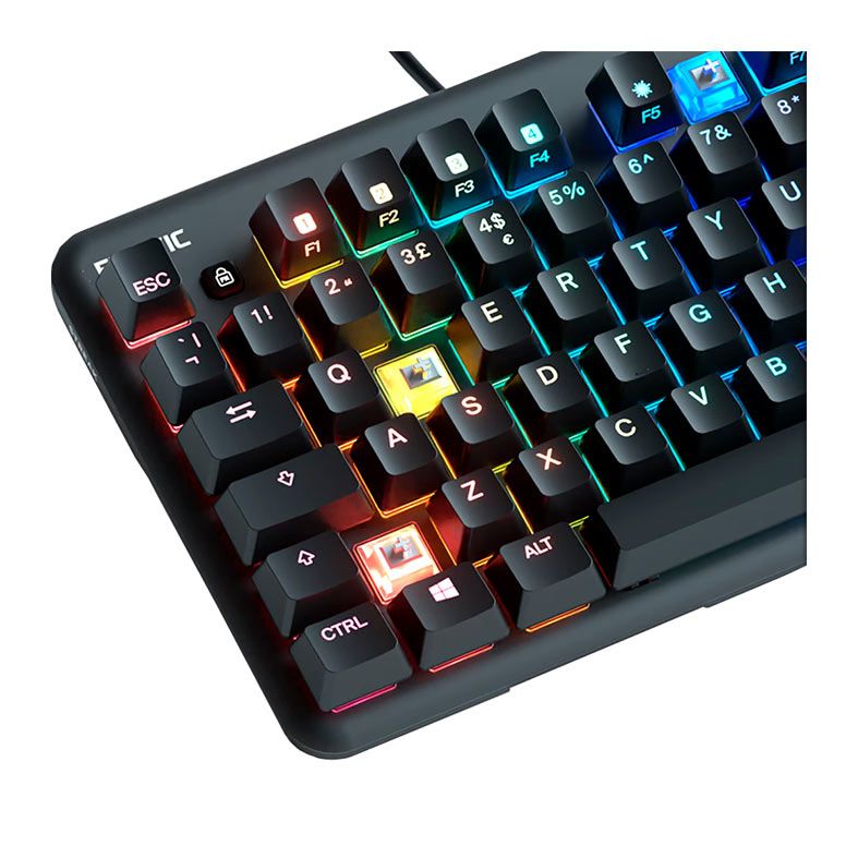 Teclado Mecanico Gamer Fnatic Mini Streak Speed Edition, RGB, Preto, KB0003-001