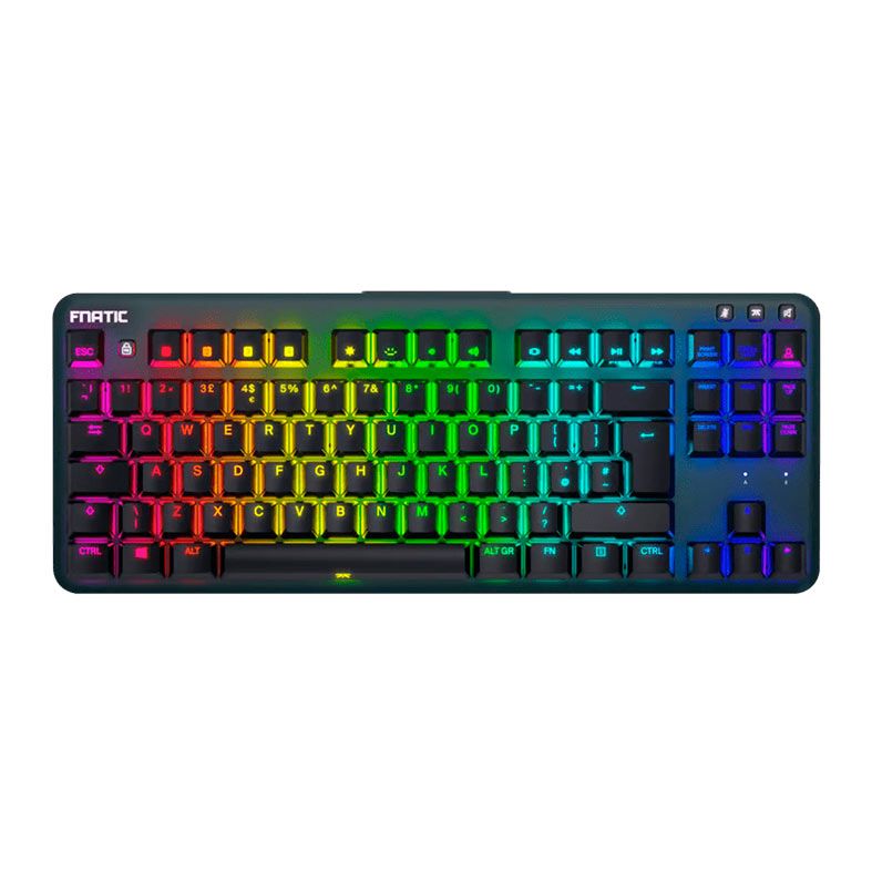 Teclado Mecanico Gamer Fnatic Mini Streak Silent Edition, RGB, Switch Vermelho, Preto, KB0004-001