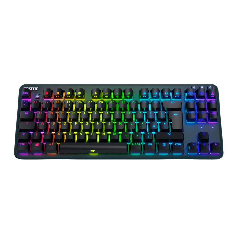 Teclado Mecanico Gamer Fnatic Mini Streak Silent Edition, RGB, Switch Vermelho, Preto, KB0004-001