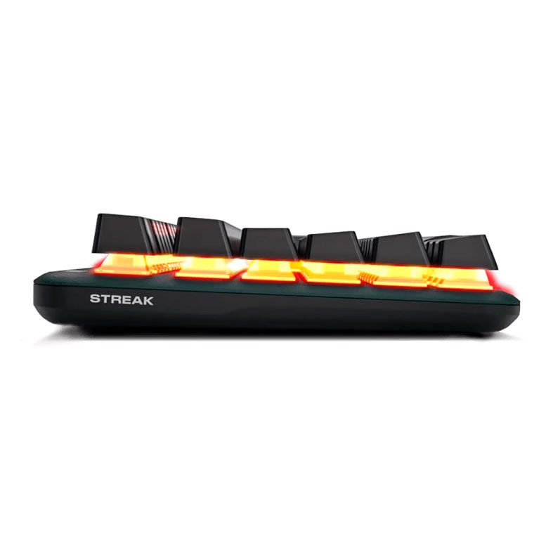 Teclado Mecanico Gamer Fnatic Mini Streak Silent Edition, RGB, Switch Vermelho, Preto, KB0004-001