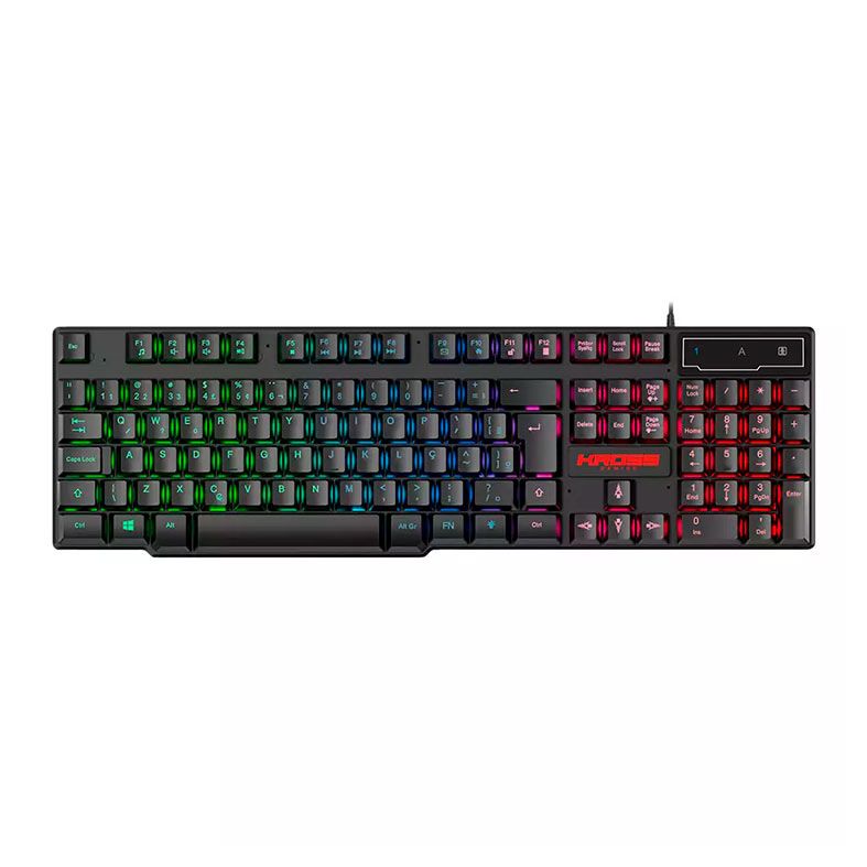 Combo Gamer Kross, Rainbow, ABNT2, 2400DPI, Mousepad Pequeno, KE-GK5150