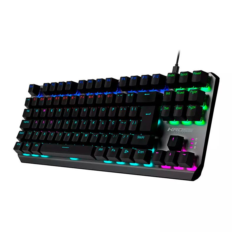 Teclado Mecanico Kross Randgrid, Rainbow, ABNT2, Switch Azul, KE-KG125