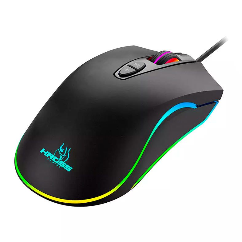 Mouse Gamer Kross Gungnir, Rainbow, 4800DPI, 7 botoes, Preto, KE-MG125