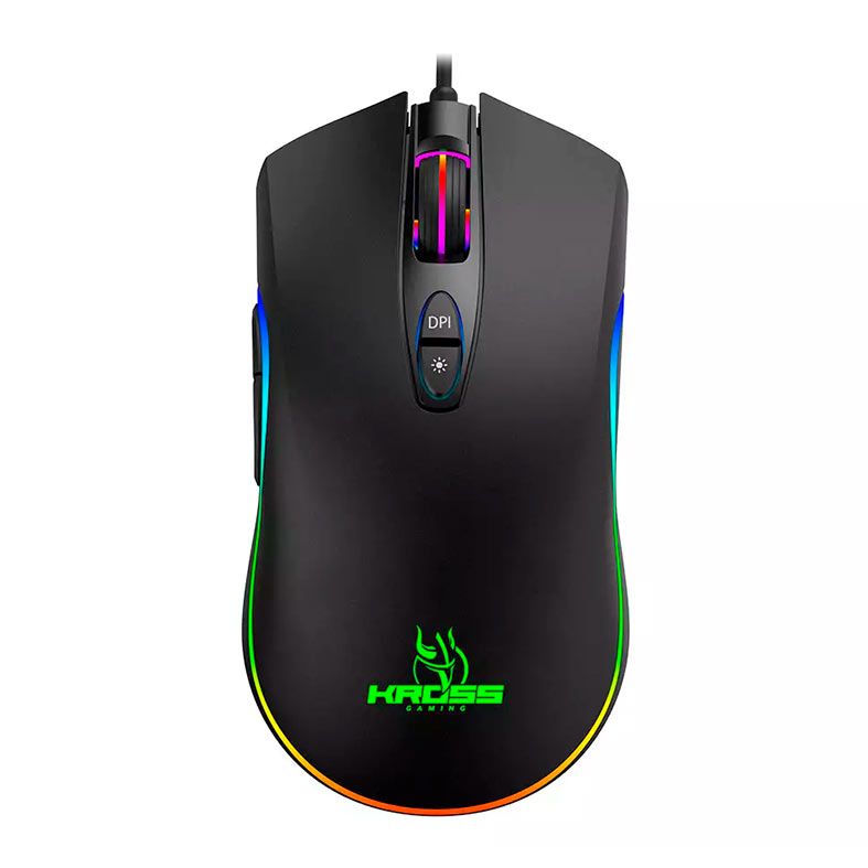 Mouse Gamer Kross Gungnir, Rainbow, 4800DPI, 7 botoes, Preto, KE-MG125
