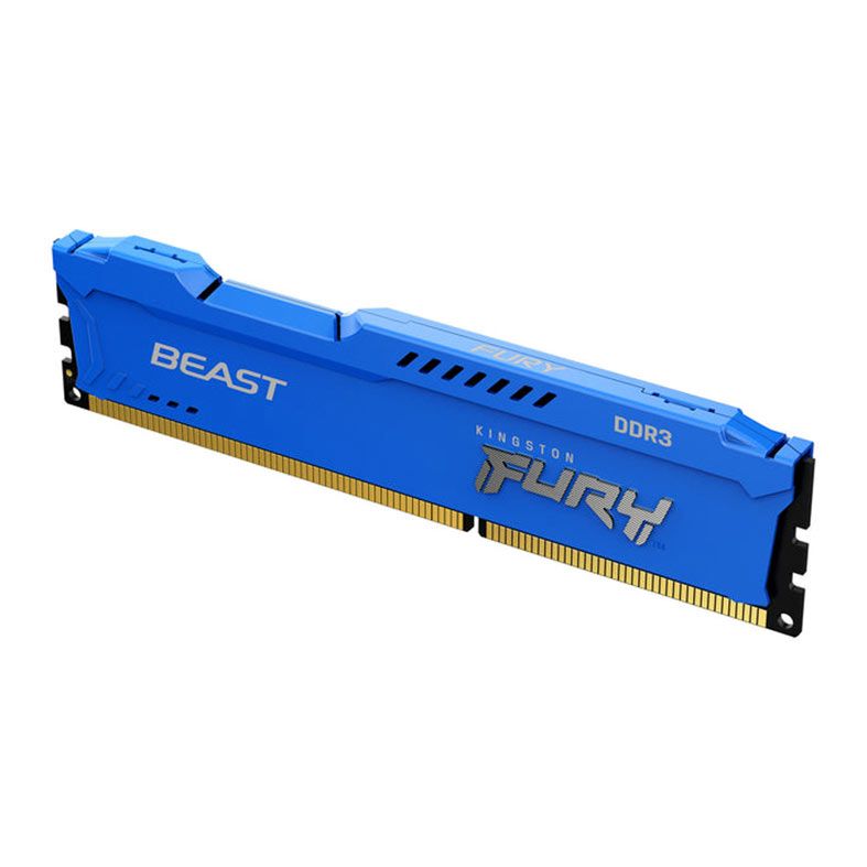 Memoria Kingston Fury Beast, 4GB (1x4GB), DDR3, 1600MHz, C10, Azul, KF316C10B/4