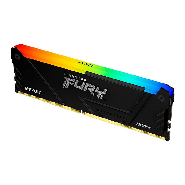 Memoria Kingston Fury Beast, RGB, 16GB (1x16GB), DDR4, 2666MHz, C16, Preto, KF426C16BB12A/16