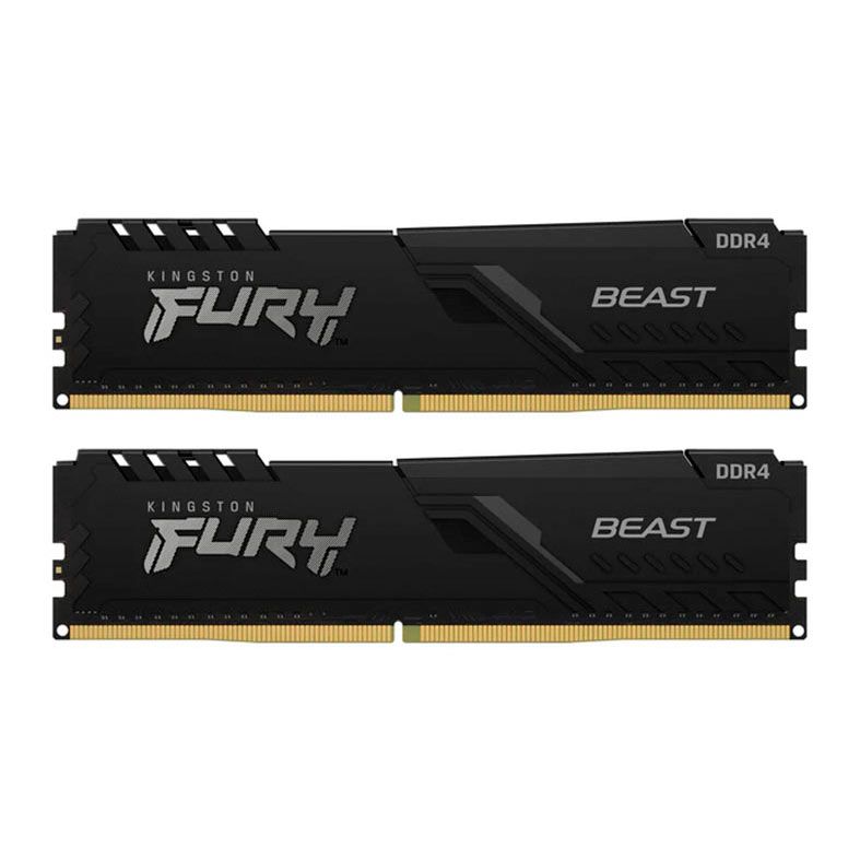 Memoria Kingston Fury Beast, 16GB (2x8GB), DDR4, 2666MHz, C16, Preto, KF426C16BBK2/16