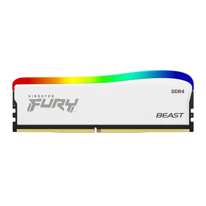 Memoria Kingston Fury Beast, RGB, 8GB (1x8GB), DDR4, 3200MHz, C16, Branco, KF432C16BWA-8