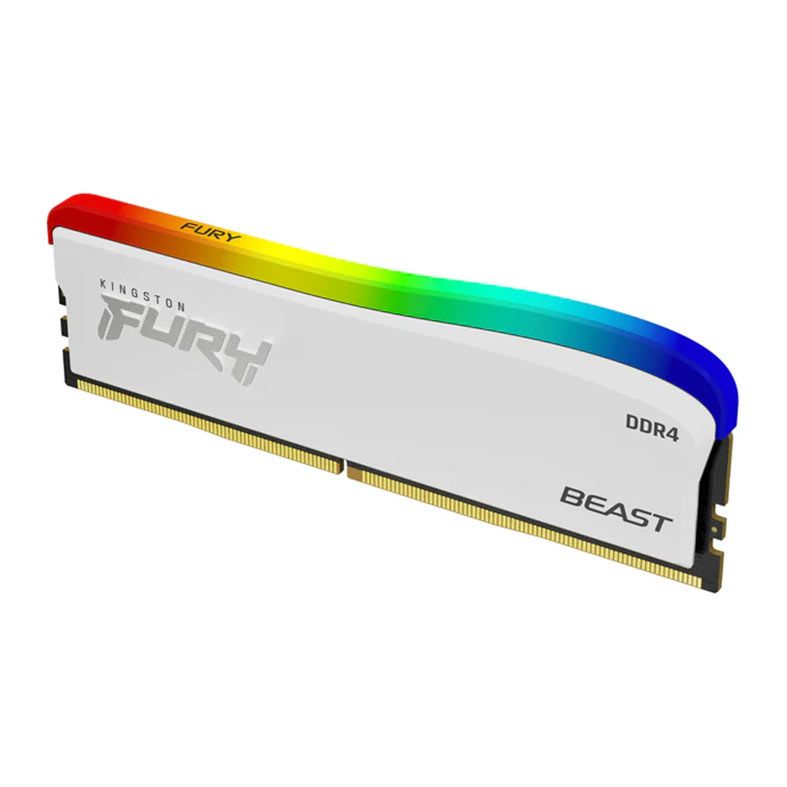 Memoria Kingston Fury Beast, RGB, 8GB (1x8GB), DDR4, 3200MHz, C16, Branco, KF432C16BWA-8